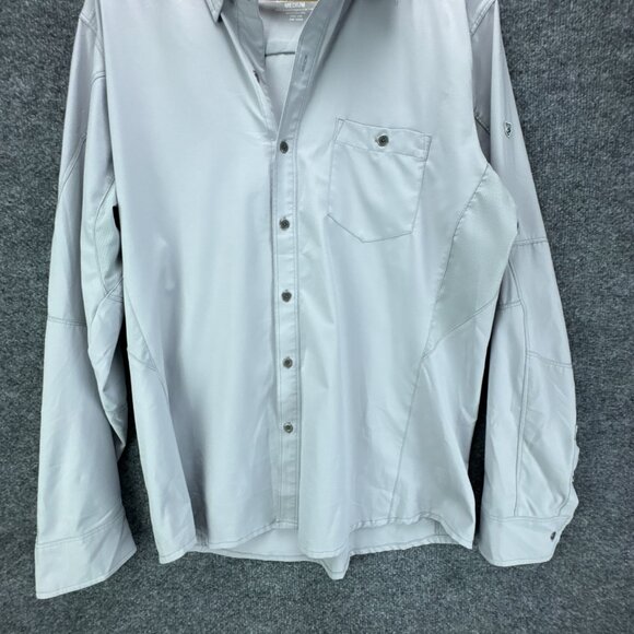 KUHL Shirt Mens Medium Gray Button Up Stretch Quick Dry Performance Outdoor Hike - Picture 3 of 16